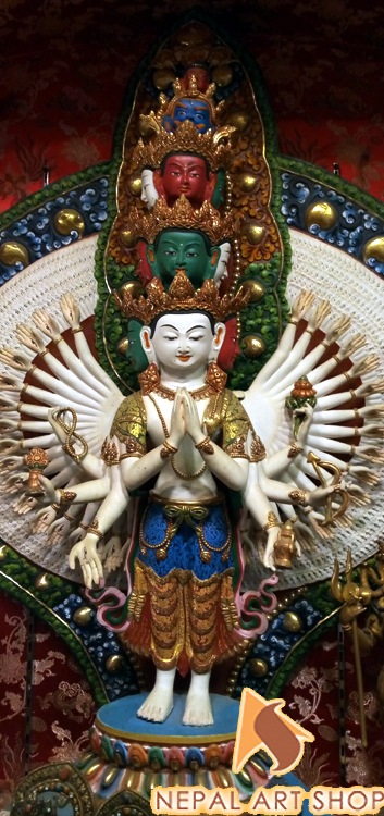 Avalokitesvara statue, Chenresiz statue, Tibetan, handmade statue, Buddhist, avalokiteshvara buddha, bodhisattva avalokiteshvara sculpture, bodhisattva avalokiteshvara