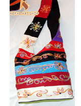 Nepal Cloth Fabric Bags, Kathmandu Clothing bags, cross body boho bags, Hippie Bags, Hobo Cross Body Bags