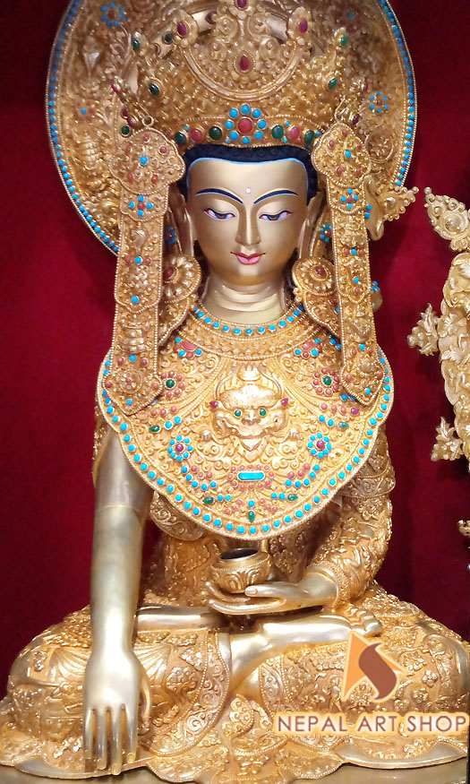 Gold Buddha Statue, Nepal, Master Pieces Statue, Handmade, Decoration, Conversation Piece