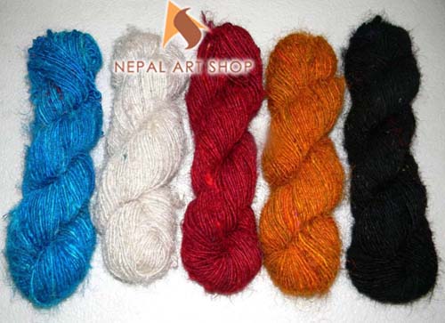 fabric and yarn, knitting wool fabric and yarn, yarn and fabric stock, recycled sari silk yarn, felt wool and yarn, yarn basket, hemp fabric, banana yarn