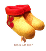 felt shoes, felt products, Nepal felt shoes, Nepal handmade felt shoes
