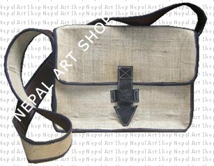 Hemp & leather crossbody bags, nepal leather crafts