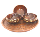 Walnut Bowl and Tray, Hand Carved walnut Bowl, walnut tray, Walnut Fruit Bowl