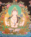 Chenrezig Thangka, Chenrezig, Tibetan Thangka Art