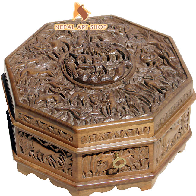 walnut jewelry box, handcrafted wooden jewelry box, wooden, cherry, drawer