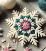 Felt Wool Scandinavian ornaments sewing pattern of snow flake