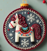 Felt Wool Scandinavian ornaments sewing pattern of Dala Horse