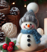 perfect Snowman Needle Felted finish product, unique for Christmas decor.