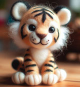 felt wool Needle felting Tiger