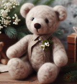 handmade wool Needle Felting Teddy Bear