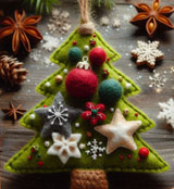 Christmas tree Felt Christmas Ornaments, handmade felt wool