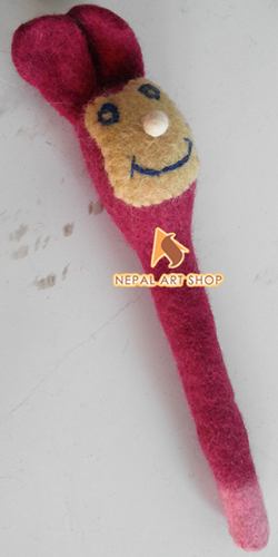 Felt Wool Crafted Pencil Holder Similing Lady Face Design – Wholesale Felt Kids Craft Code EFCF016 from Nepal