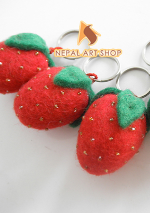 Easy Felt Wool Crafts Starter Kit-Cherry Keyring – Wholesale Felt Kids Craft Code EFCF008 from Nepal