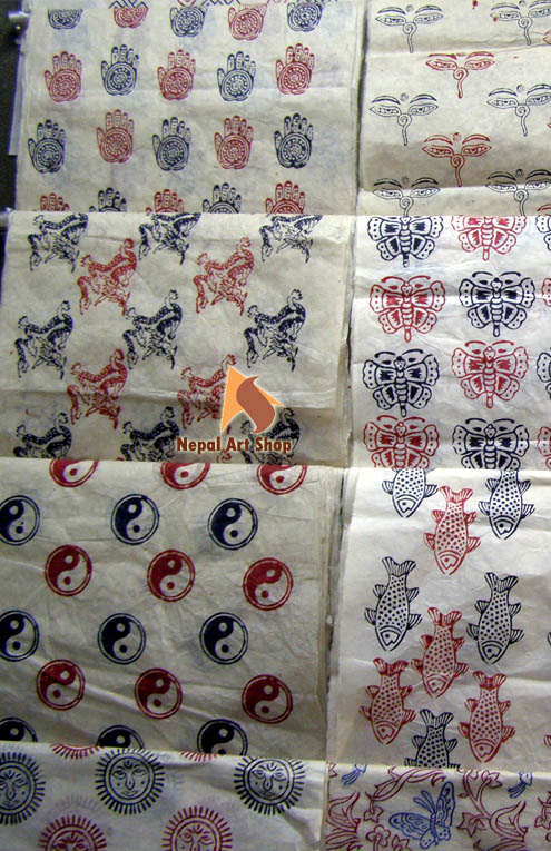 Lokta Wrapping Paper with decorative designs! Handmade in Nepal