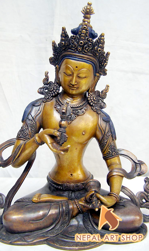 Vajrasattva Statue, Copper Vajrasatwa Statue Made in Nepal, Vajrasattva Sculptures, Vajrasattva Statue wholesale,
Mahayana, Mantrayana, Vajrayana Buddhist, Old bronze Nepali Vajrasattva statue, Vajrasattva Statue retail price