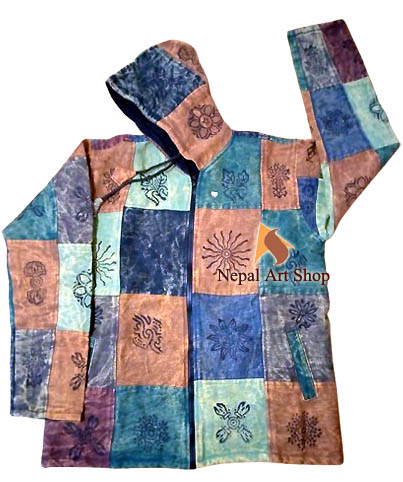 Nepali Cotton Cargo Patchwork Gheri Cotton Jacket – Wholesale Nepal Garment Code NGARM032