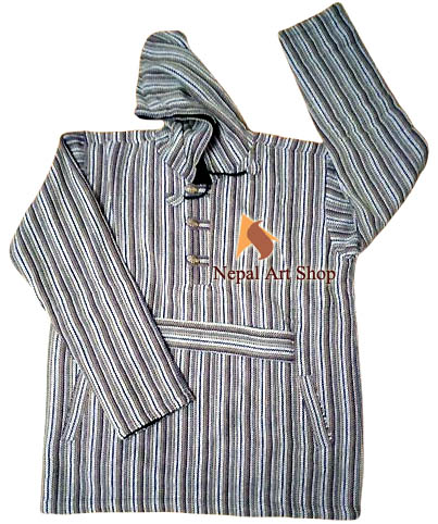 Khadi Cotton Tik Lining Hoodie Jacket – Wholesale Nepal Garment Code NGARM037