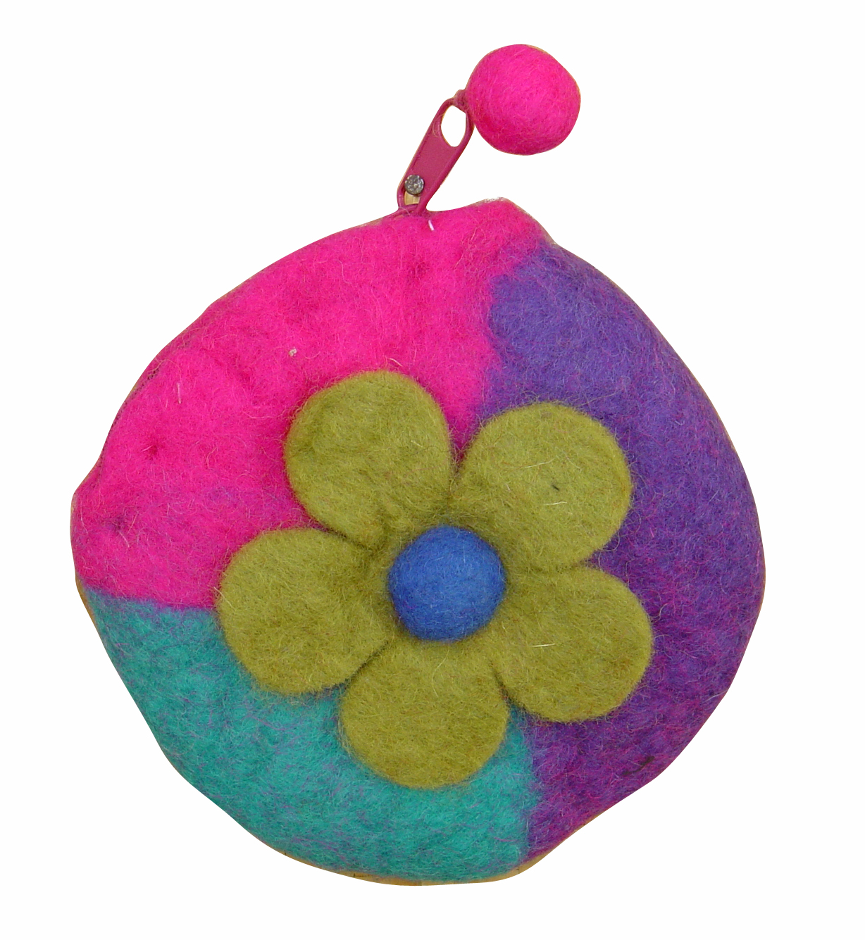 Olive & Purple Felt Purse – Wholesale Code NASFC017 from Nepal