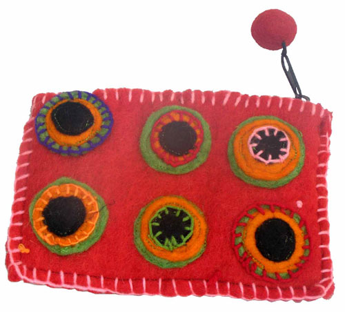 Orange Crossbody Felt Pouch – Wholesale Code NASFC019 from Nepal