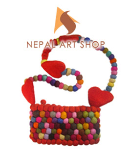 Multi-Bead Felt Bag – Wholesale Code NASFC023 from Nepal