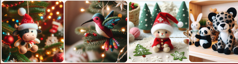 Nepal Art Shop offers a delightful range of handmade felt Christmas gifts, including felt garlands and ornaments.