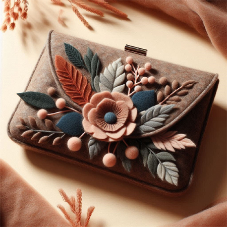 Felt and Suede Clutch - Chic and best accessory