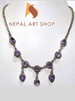 Silver Necklace – Heart Charm – Wholesale Nepal 925 Sterling Silver Jewelry Code SNECK028
