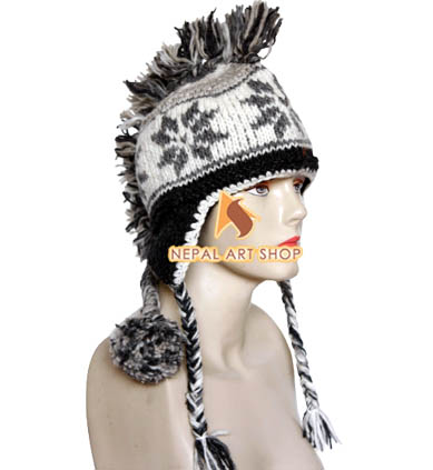 Knit Cap with Ear Flaps – Wholesale Nepal Woolen Hat Code WHAT018
